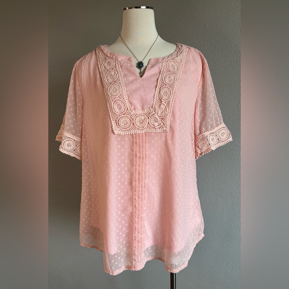 Chic Pink Embroidered Blouse